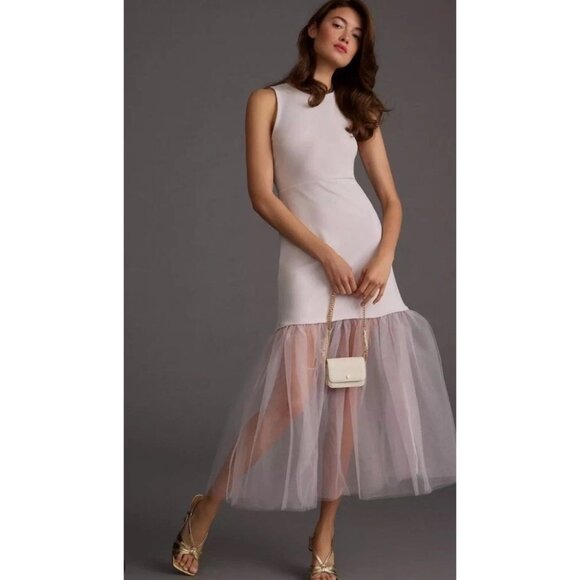 NWT Anthropologie Maeve XS Tulle Hem Dress Lavender  Maxi Tank $148 RT10536 - Picture 1 of 11